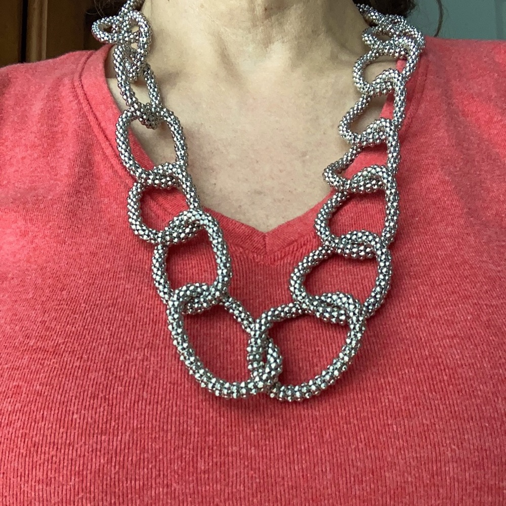 Silver Toned Link Necklace